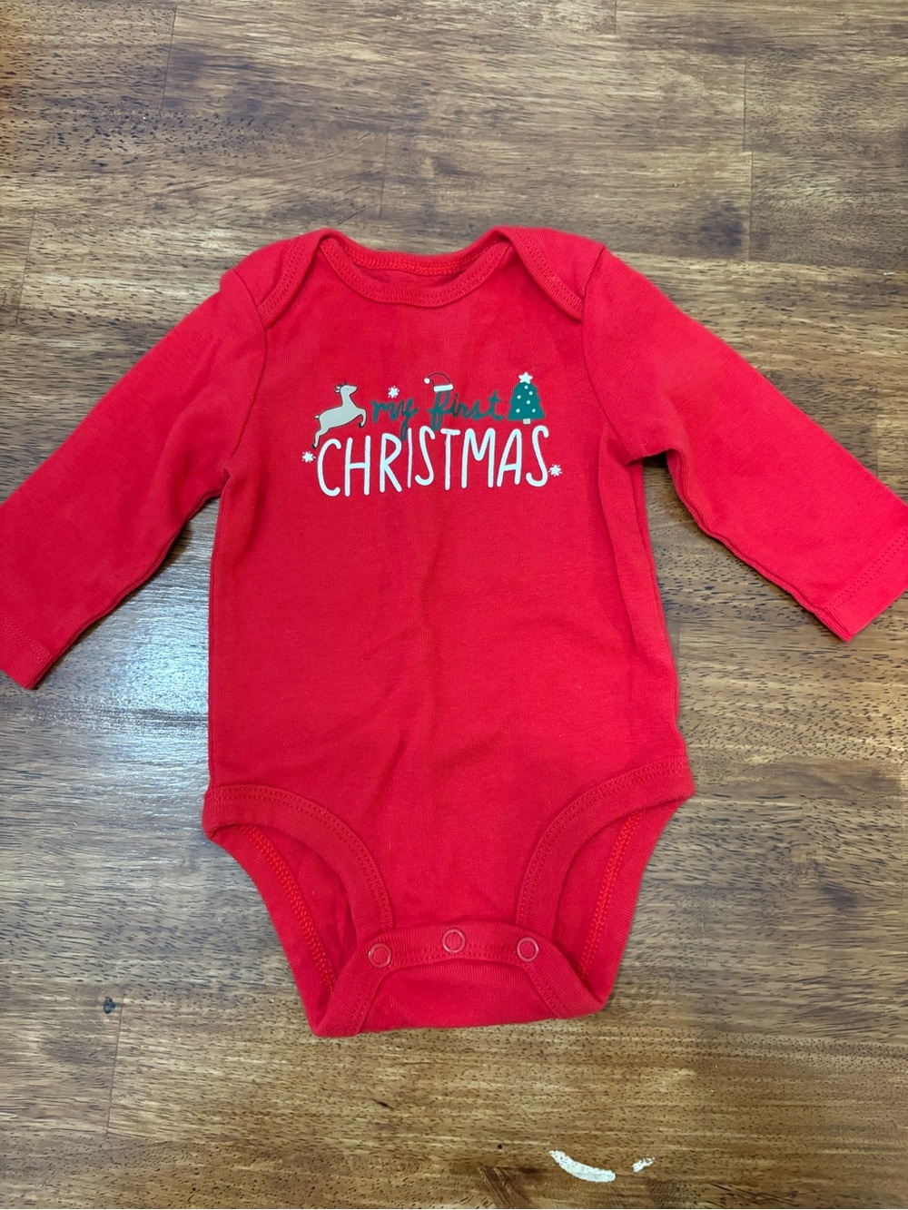 Carter's Red 'My First Christmas' Long-Sleeve Onesie
